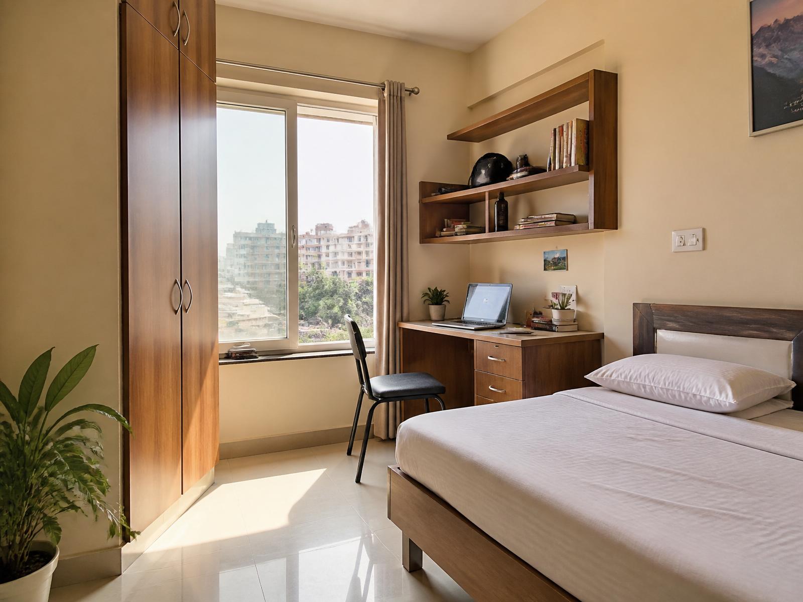 Modern student PG room near Delhi University